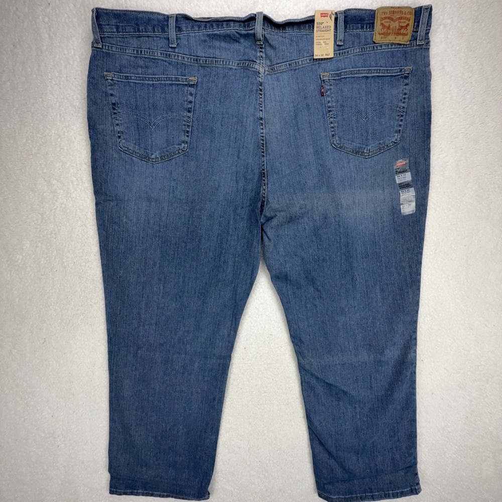 Levis 559 Relaxed Straight Jeans Mens 54x32 Big & Tall Stretch Blue Denim NWT - Picture 3 of 10